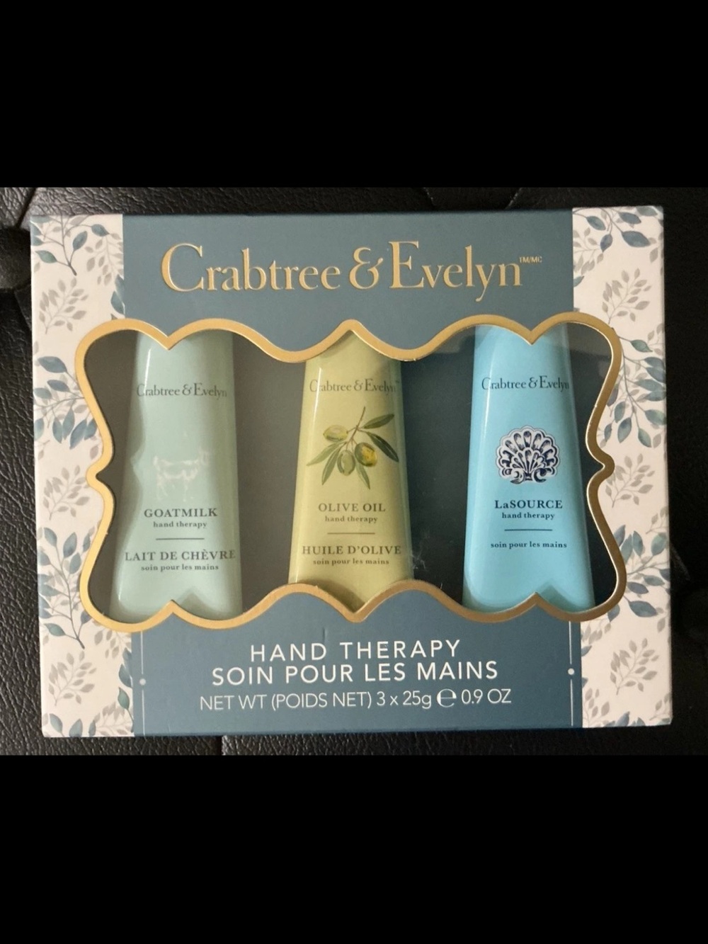 Crabtree & Evelyn Hand Therapy Trio gift set Goatmilk Olive oil LaSource 3x25 g